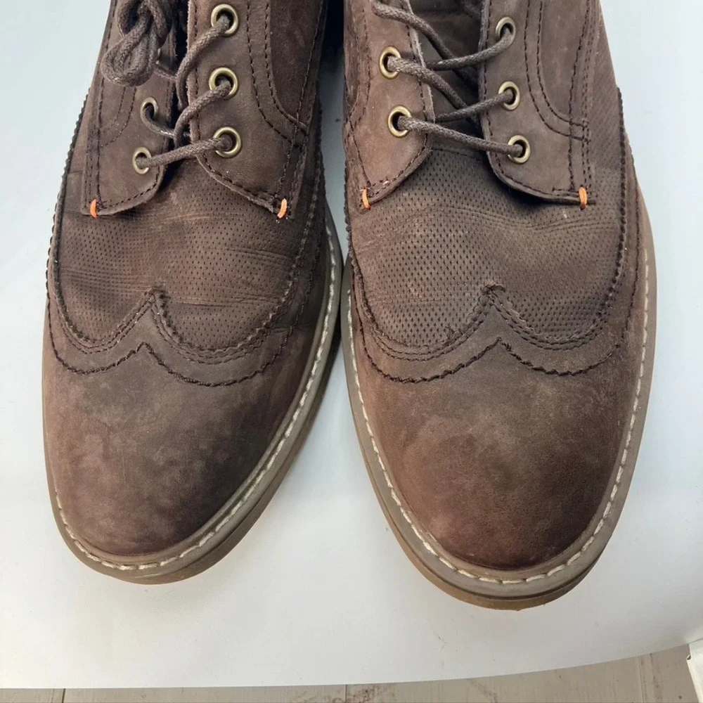 Arkbird Men's Brown Leather Wingtip Brogue Oxford Dress‎ Shoes Size US 9.5